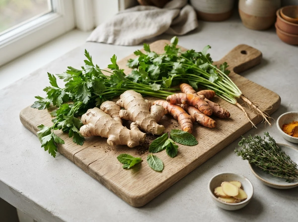 Magnesium-rich foods including almonds, leafy greens, and seeds